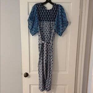 Emerson Fry Blue and White Long Sleeve Dress